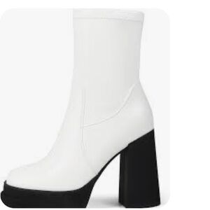 🆕 Cewpoeze Women's Platform Square Toe Chunky Heel Ankle Boots Size 6.5